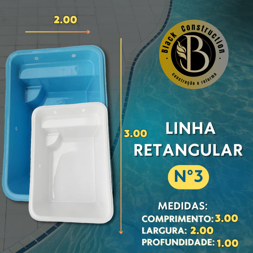 Piscina de Fibra Linha Retangular nº 03