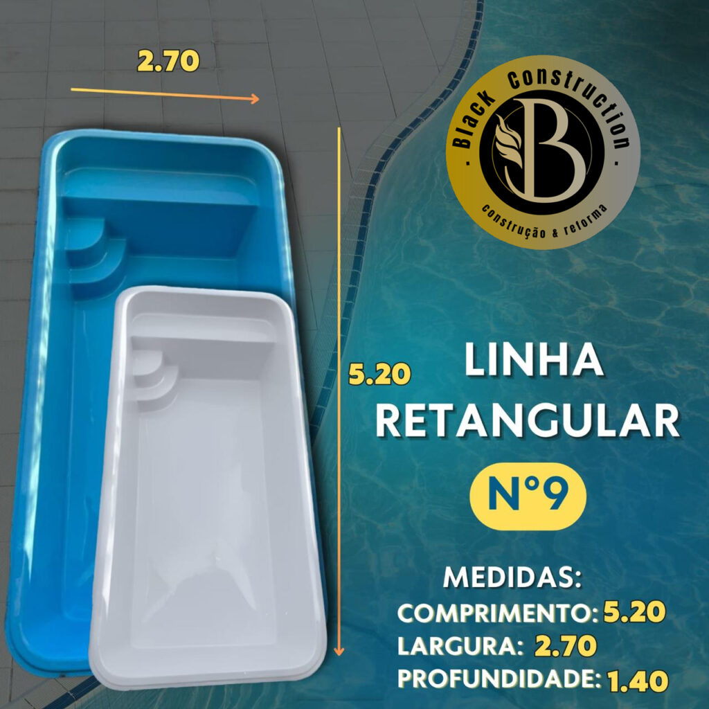 Piscina de Fibra Linha Retangular nº 09