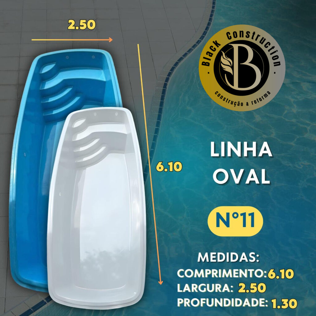 Piscina de Fibra Linha Oval nº 11