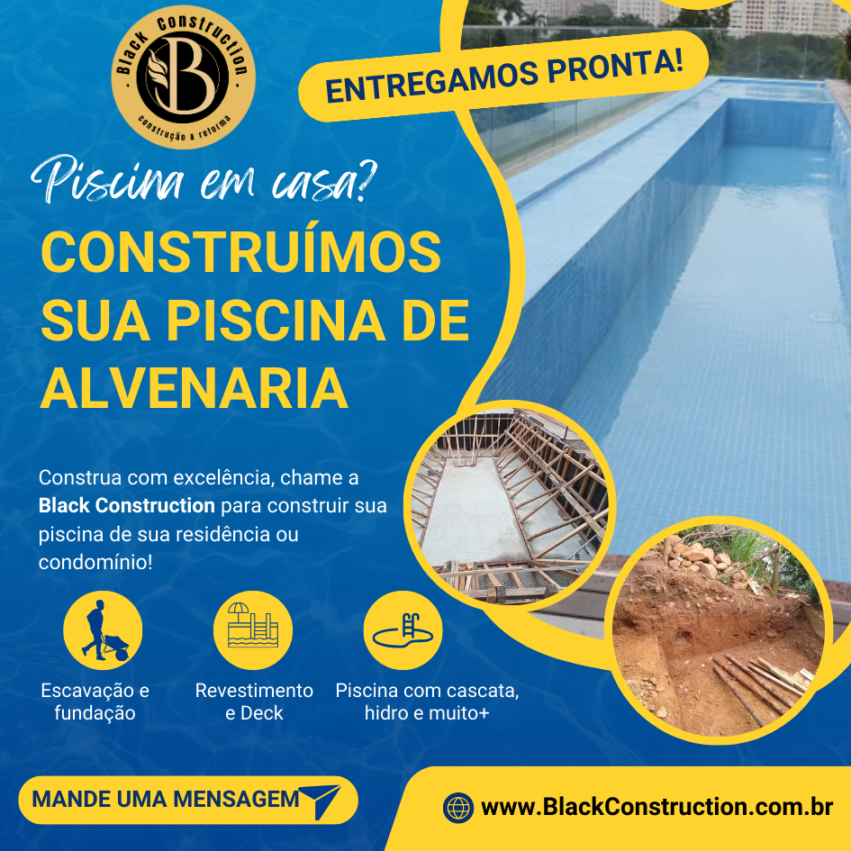 Construção de piscina alvenaria